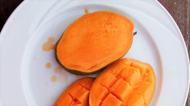 How To Grow A Mango From Seed and by Grafting - cutting up the mango