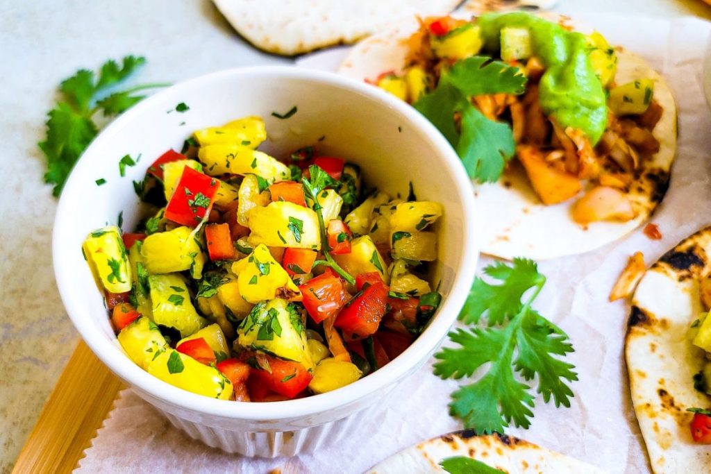 Pineapple Salsa - Jerk Spiced Vegan Tacos Recipe