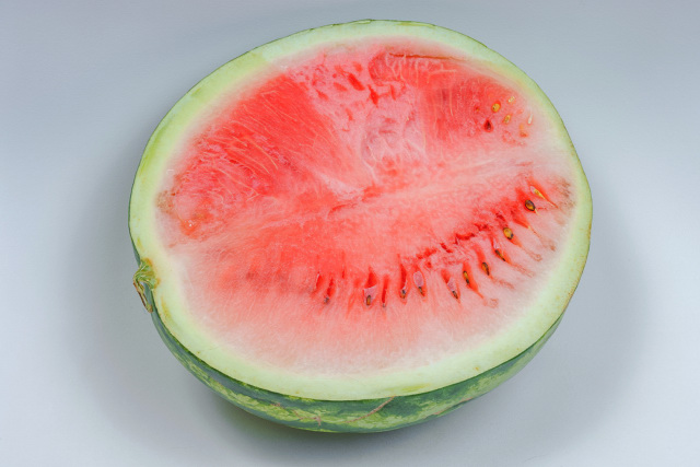 Slice of unripe watermelon
